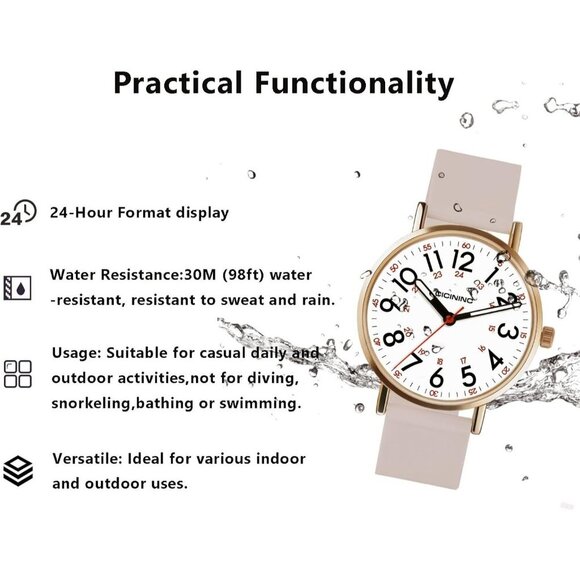 Women\'s Pink Analog Silicone Band Read Dial Stylish Comfortable Buckle Watch main image 5